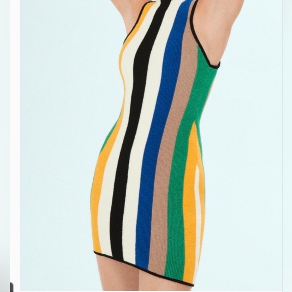 Multicolor Striped Knit Dress